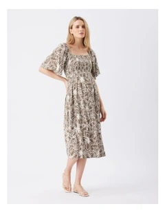 Alona Shirred Dress