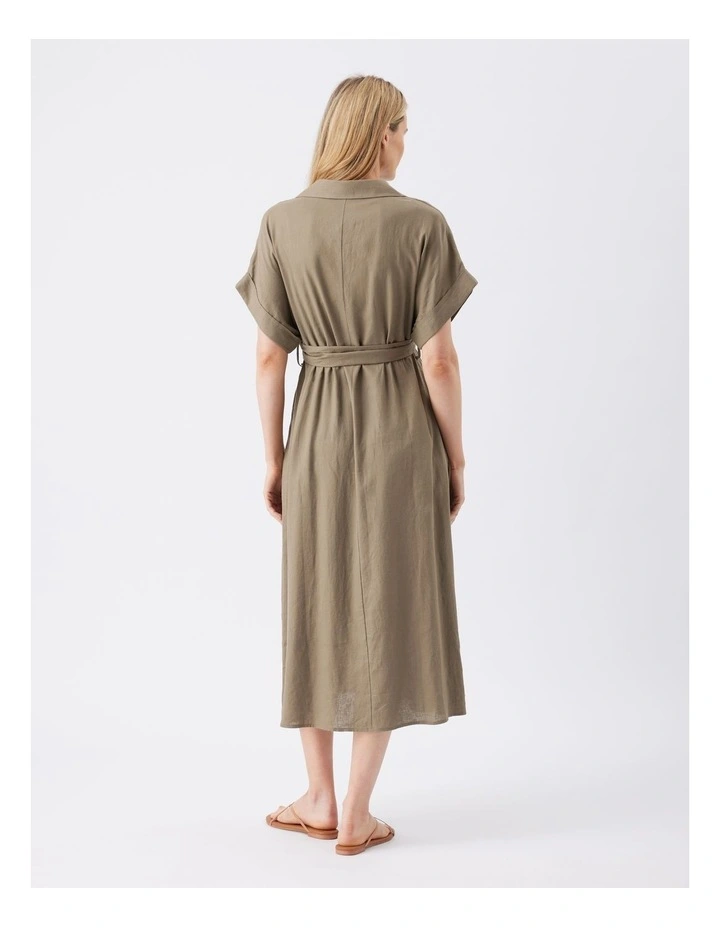 Amy Linen Nursing Shirt Dress image 2