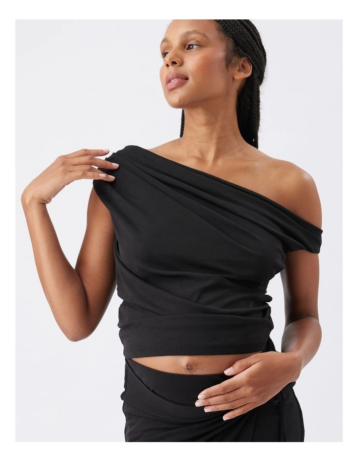 Rhi Off Shoulder Top in Black image 1