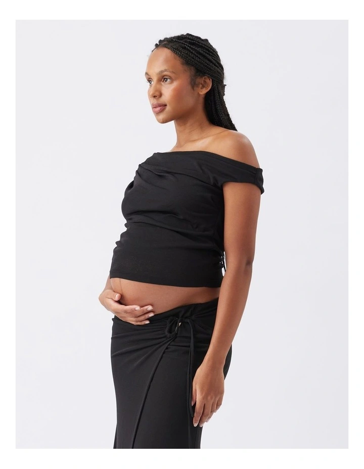 Rhi Off Shoulder Top in Black image 3