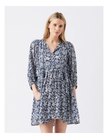 Cali Nursing Dress in Blue