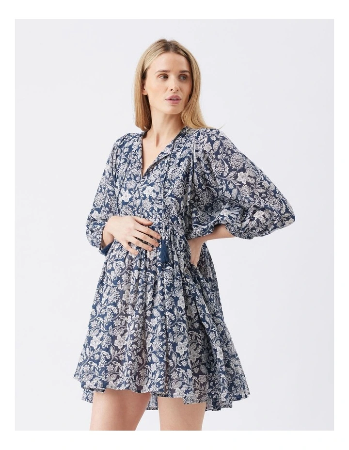 Cali Nursing Dress in Blue image 3
