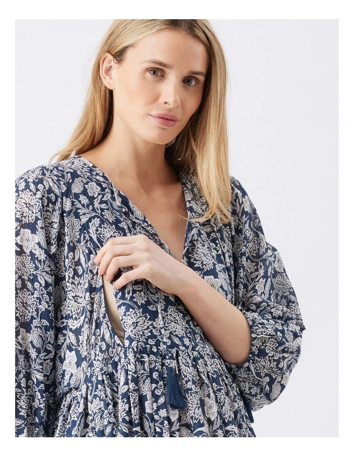Cali Nursing Dress in Blue image 4