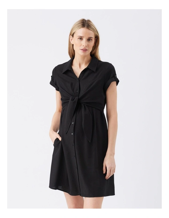 Colette Tie Up Linen Dress image 1