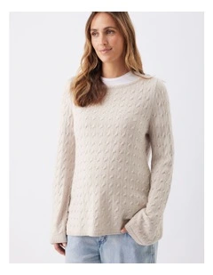 Carla Cable Nursing Knit in Cream