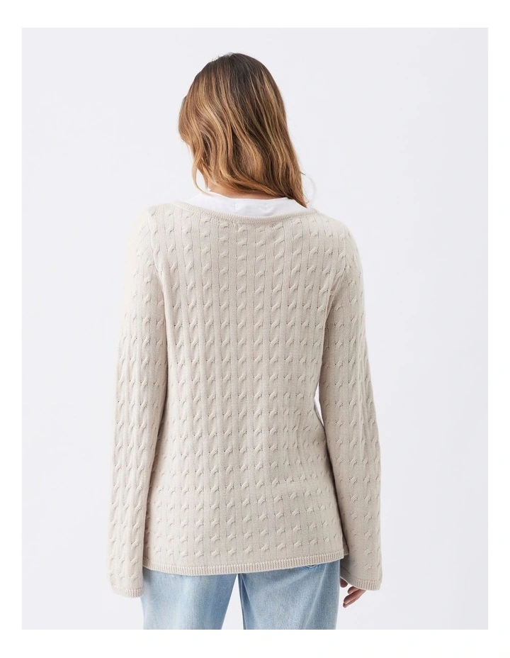 Carla Cable Nursing Knit in Cream image 3