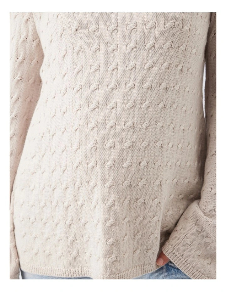 Carla Cable Nursing Knit in Cream image 4