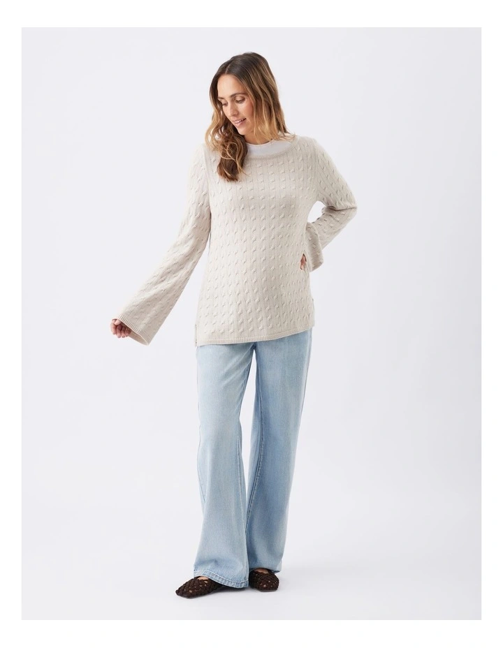 Carla Cable Nursing Knit in Cream image 5