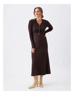 Hollie Polo Knit Dress in Brown