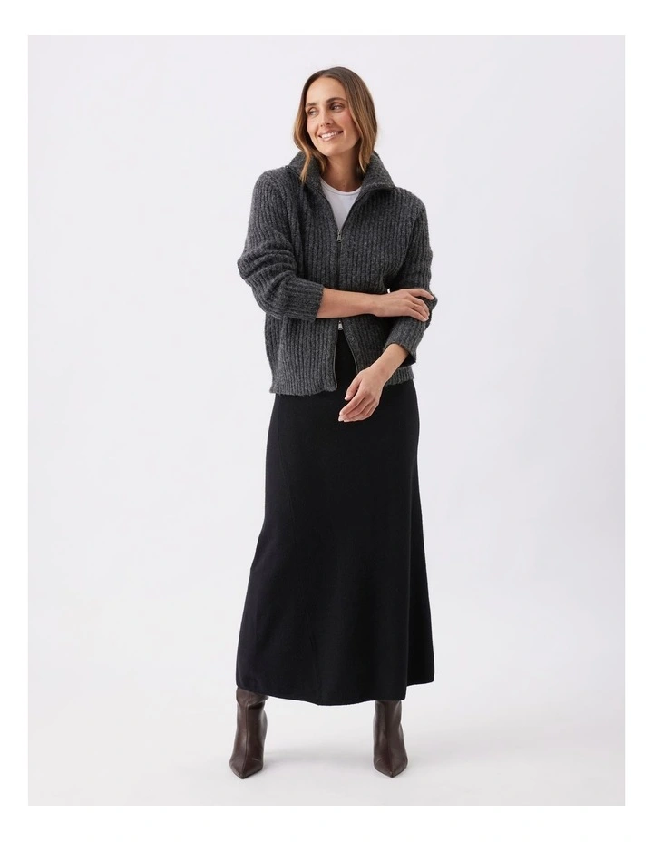 Annie Aline Knit Skirt in Black image 1