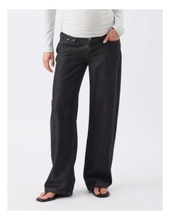 Billie Elastic Waist Jeans in Black