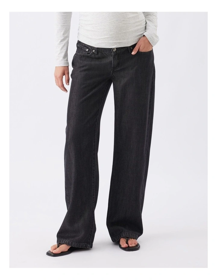 Billie Elastic Waist Jeans in Black image 1