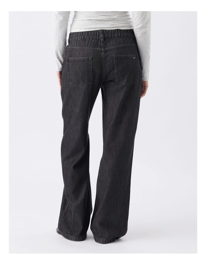 Billie Elastic Waist Jeans in Black image 2