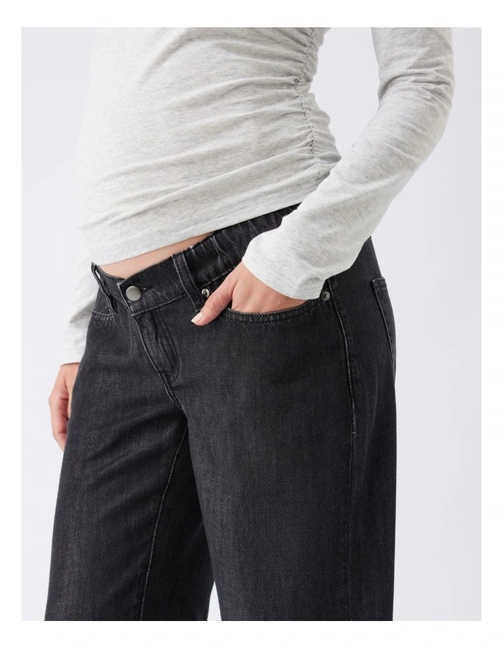 Billie Elastic Waist Jeans in Black image 4