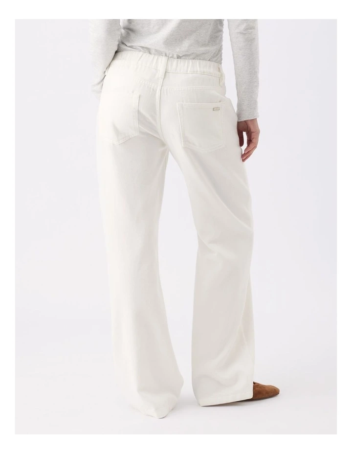 Billie Elastic Waist Jeans in Cream image 2
