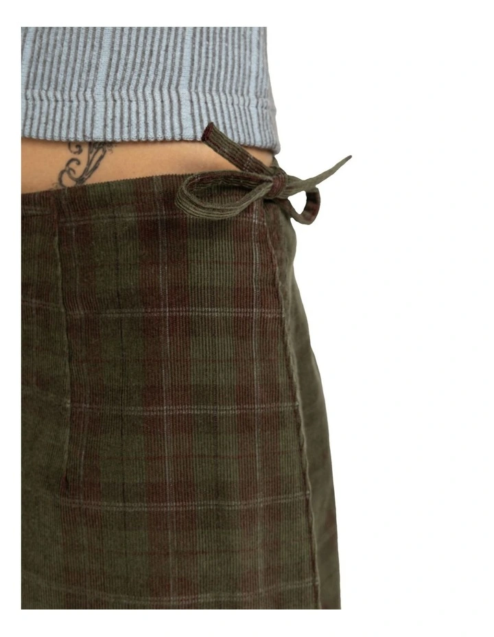 Westward Cord Mini Skirt in Green image 4