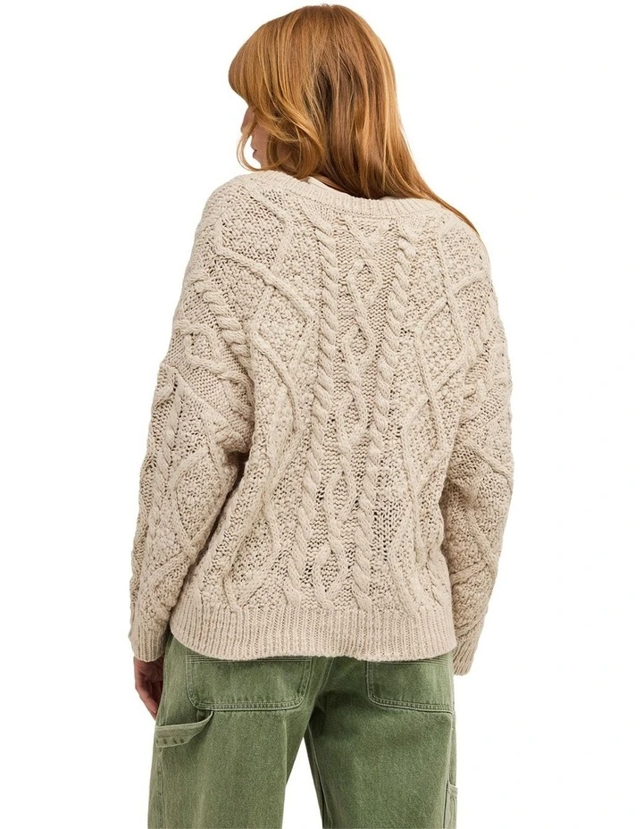 Camden Cardigan in Oat Milk image 2