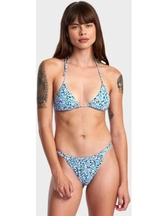 Sprinkles Halter Triangle Bikini Top in Black Floral