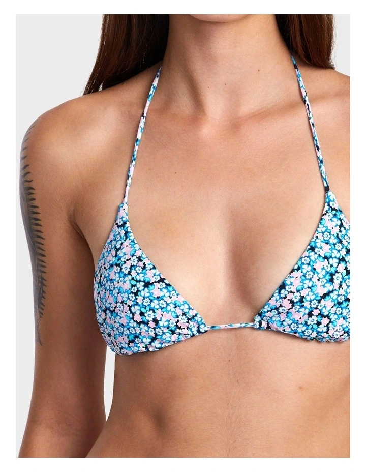 Sprinkles Halter Triangle Bikini Top in Black Floral image 5