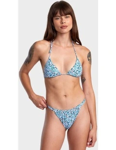 Sprinkles Double Strap Skimpy Bikini Bottom in Black Floral