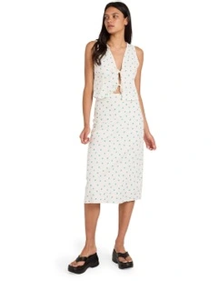 Rose Bud Annika Midi Skirt in White