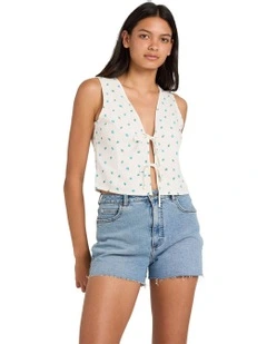 Rose Bud Cami Top in White