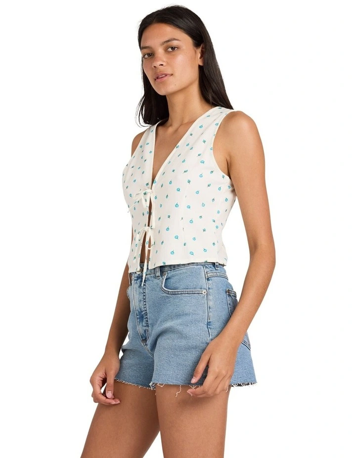 Rose Bud Cami Top in White image 3