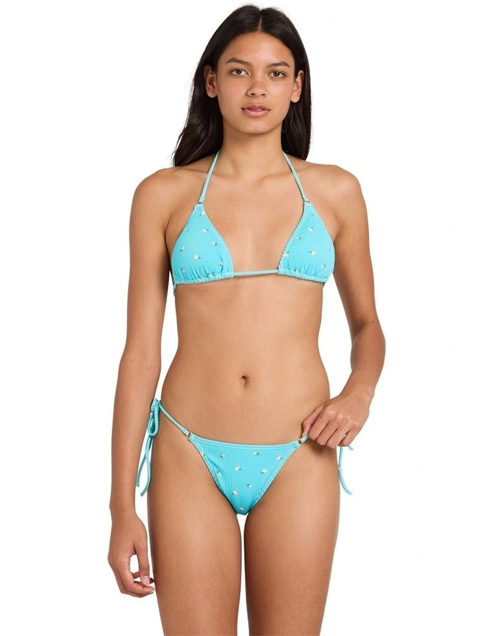 Rose Bud Triangle Bikini Top in Blue image 1