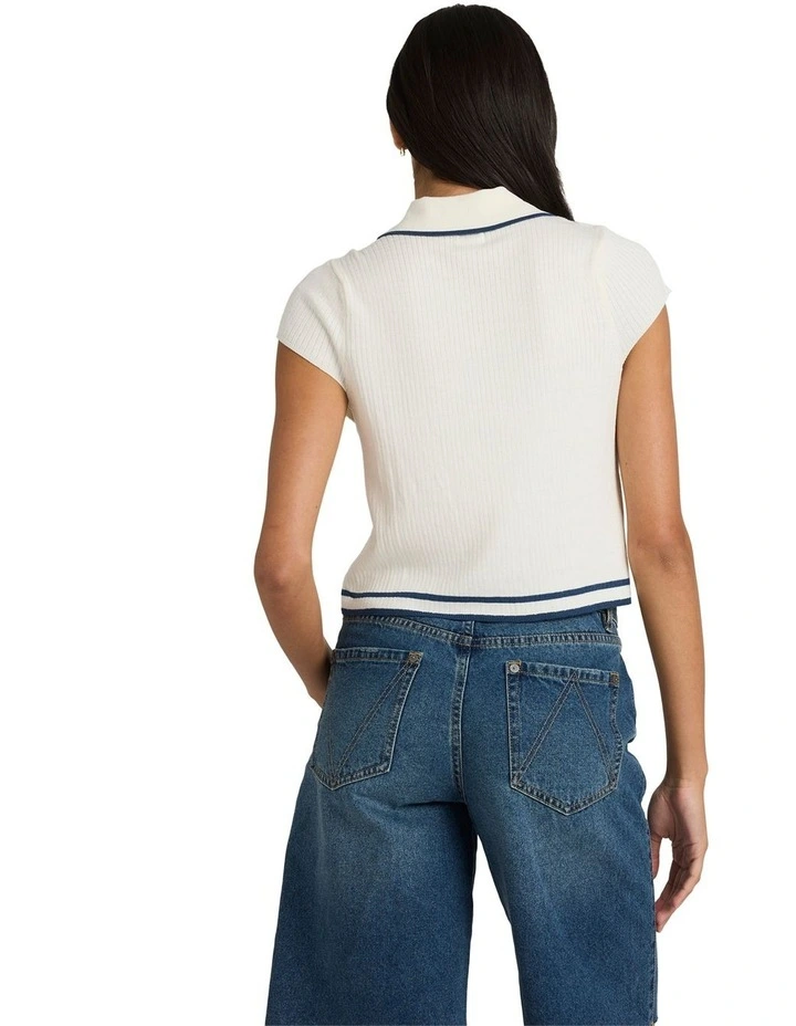 Jules Sweater Cropped Jumper in Cloud image 2