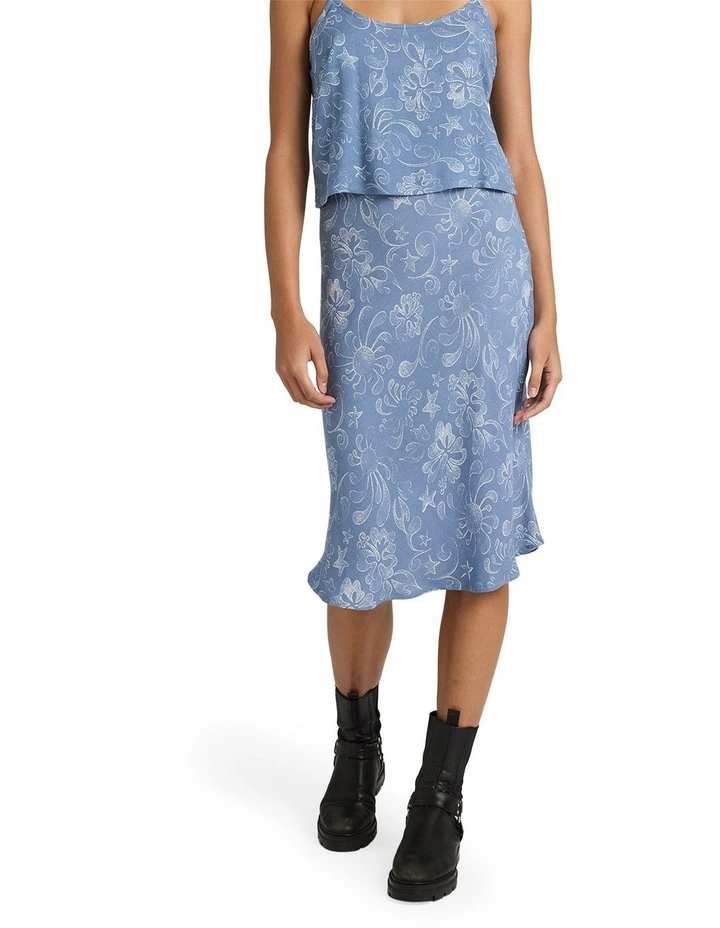 Sub Aloha Midi Skirt in Light Blue image 1