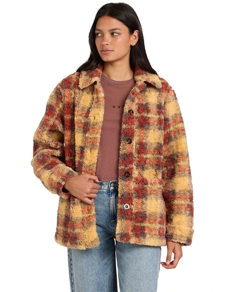 Nell Sherpa Fleece Jacket in Curry image 1