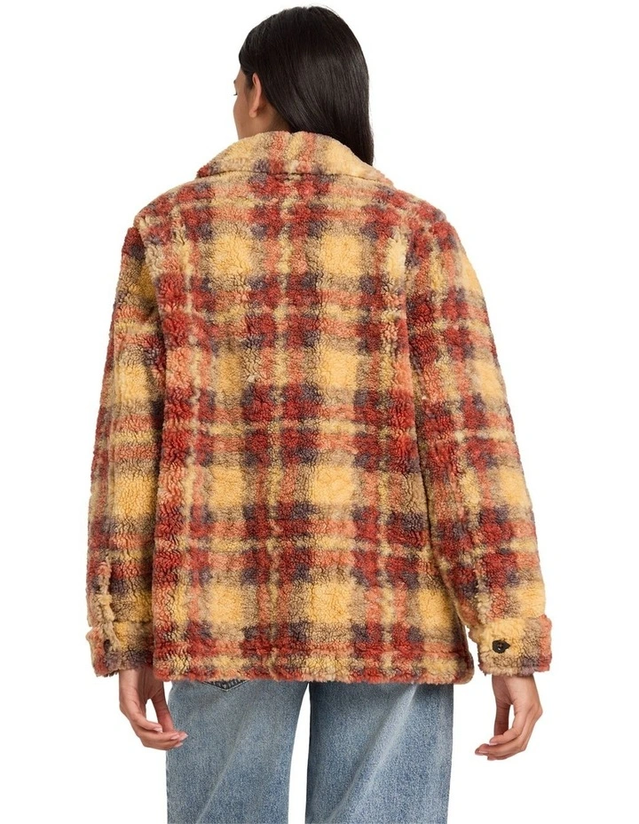 Nell Sherpa Fleece Jacket in Curry image 2