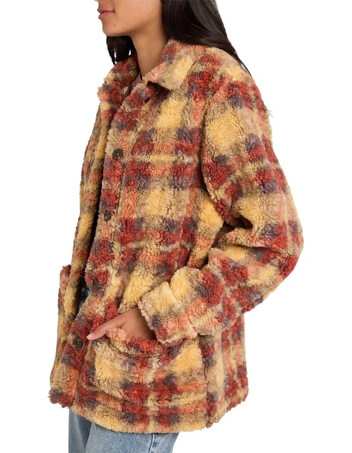 Nell Sherpa Fleece Jacket in Curry image 4