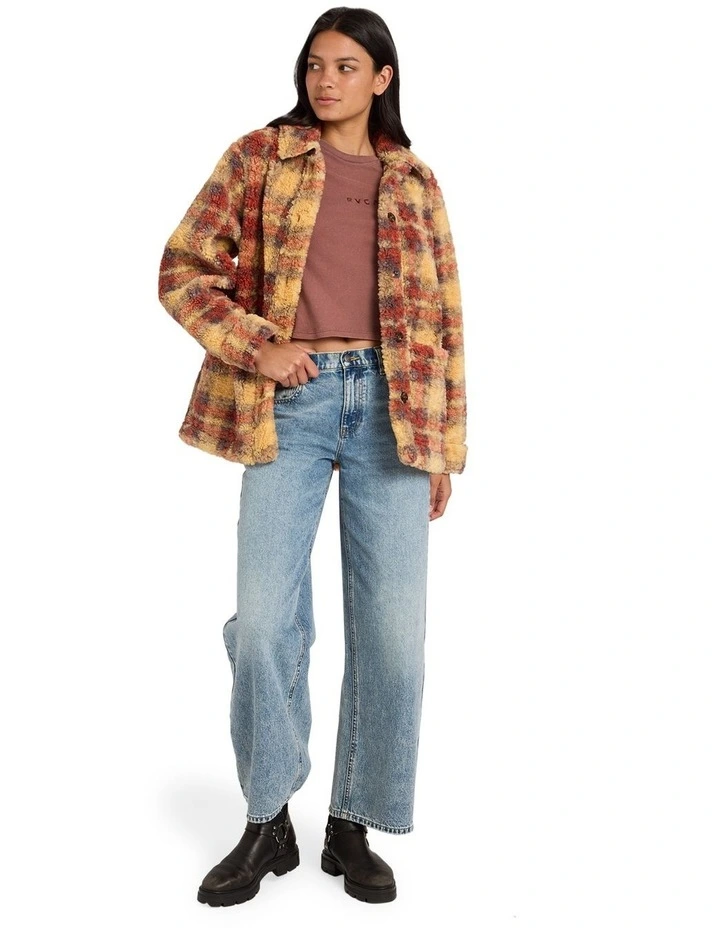 Nell Sherpa Fleece Jacket in Curry image 5