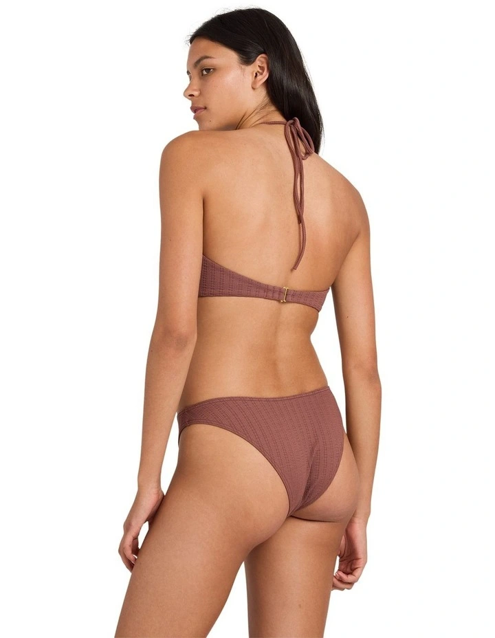 Pucker Bandeau Bikini Top in Terra Brown image 2