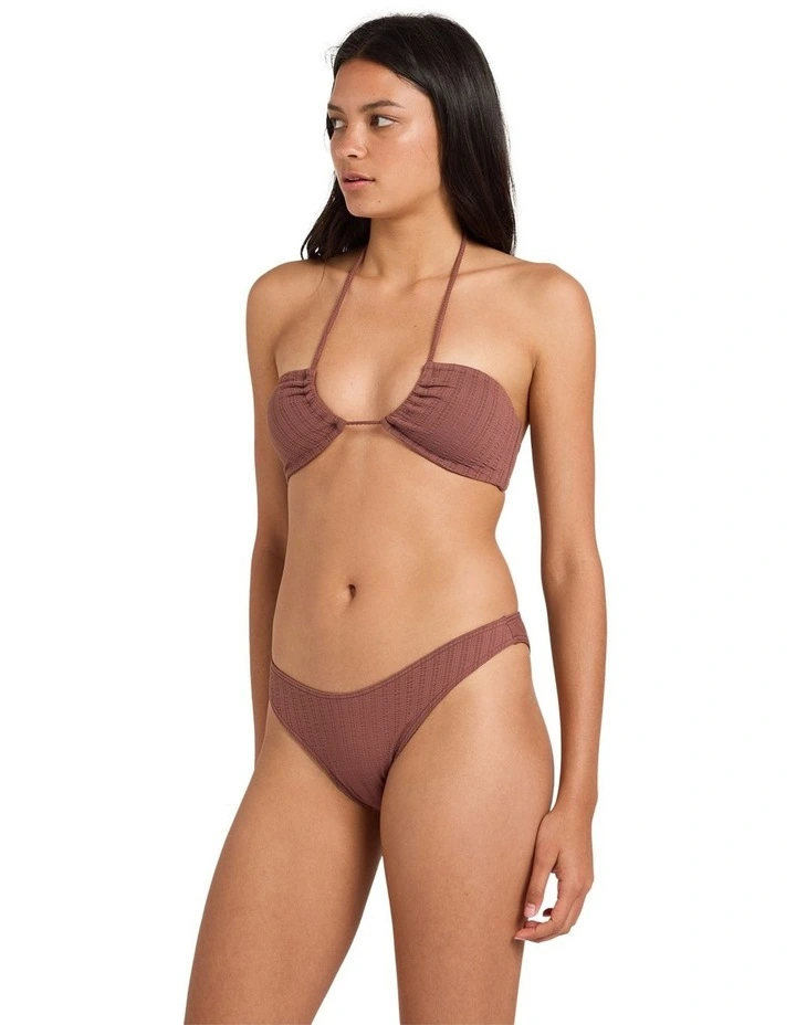 Pucker Bandeau Bikini Top in Terra Brown image 3