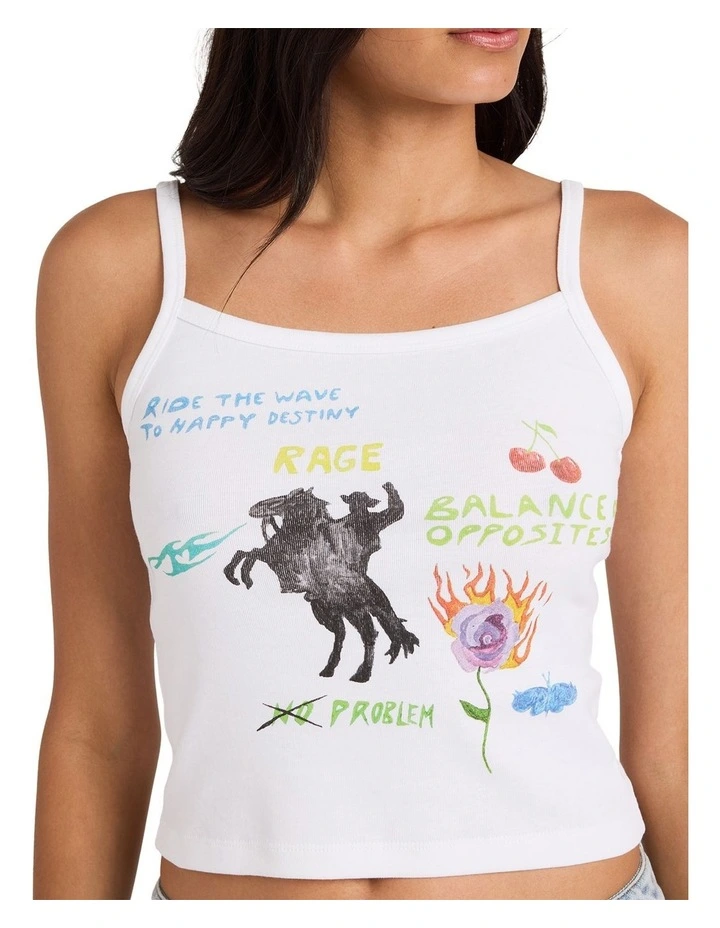 Dani Miller Strappy Tank Top in White image 4