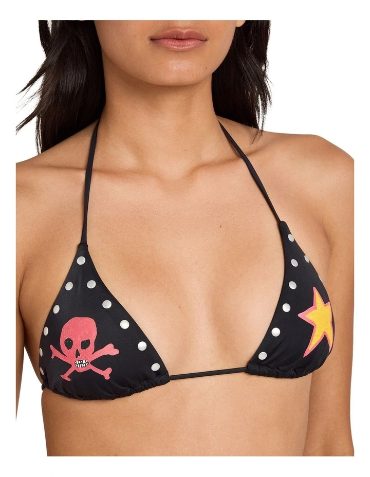 Dani Miller Halter Tri Bikini Top in Black image 4