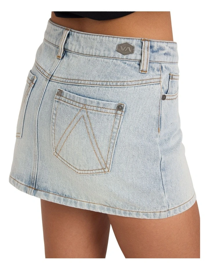 Mini Denim Skirt in Bleached Indigo image 4