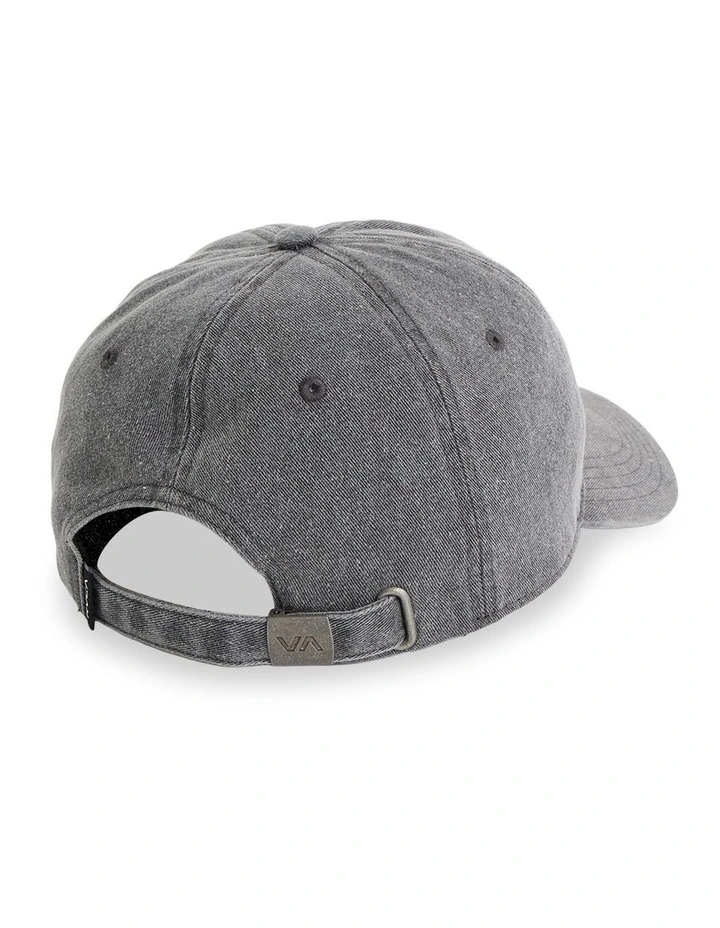 Acid Wash Embroidery Cap in Washed Black image 2