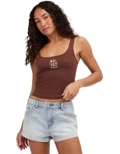 Sun Valley Knit Tank Top in Chocolate