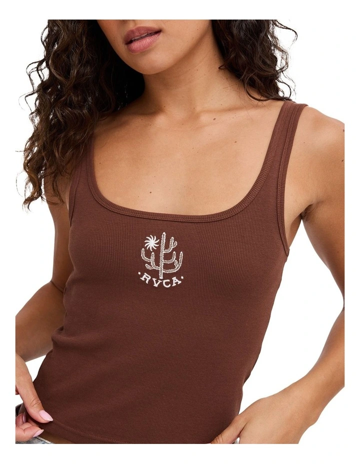 Sun Valley Knit Tank Top in Chocolate image 4