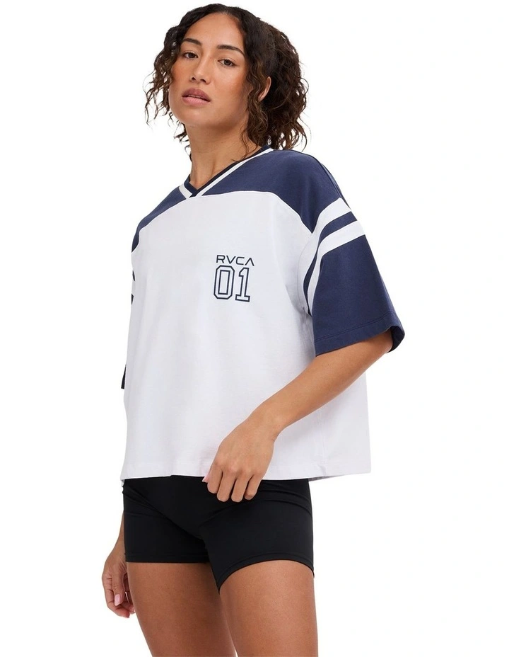 RVCA 01 Knit T-Shirt in Navy image 3