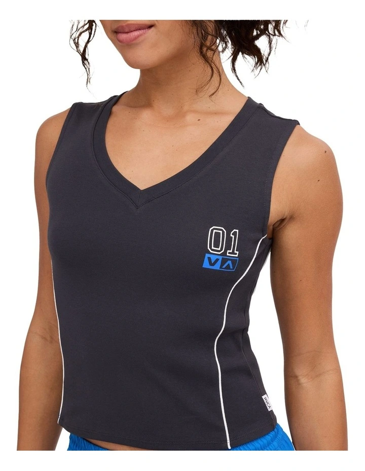RVCA V-Neck Tank Top in RVCA Black image 4