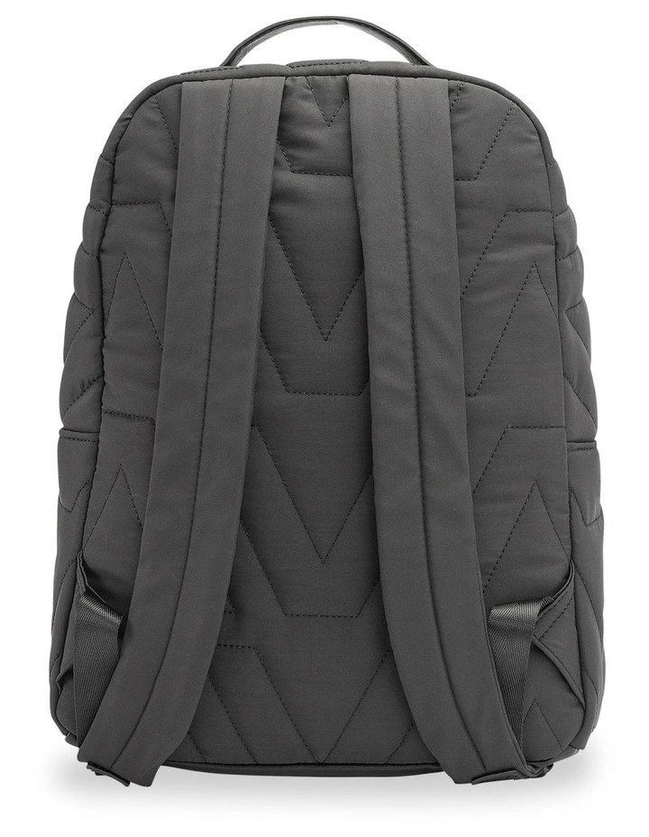 Quilted Backpack in Black image 2