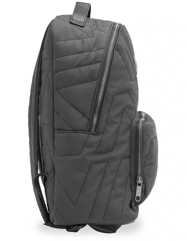 Quilted Backpack in Black image 3