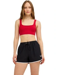 Rvca Sports Crop Top In Scarlet