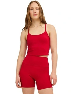 RVCA Longline Tank Top In Scarlet