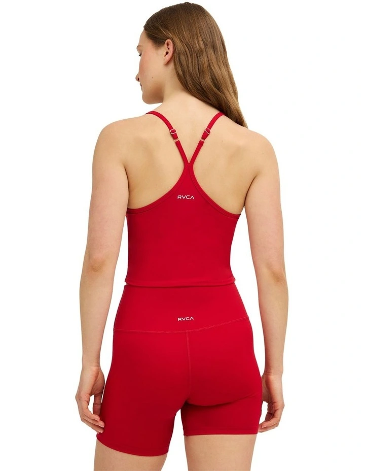 RVCA Longline Tank Top In Scarlet image 2