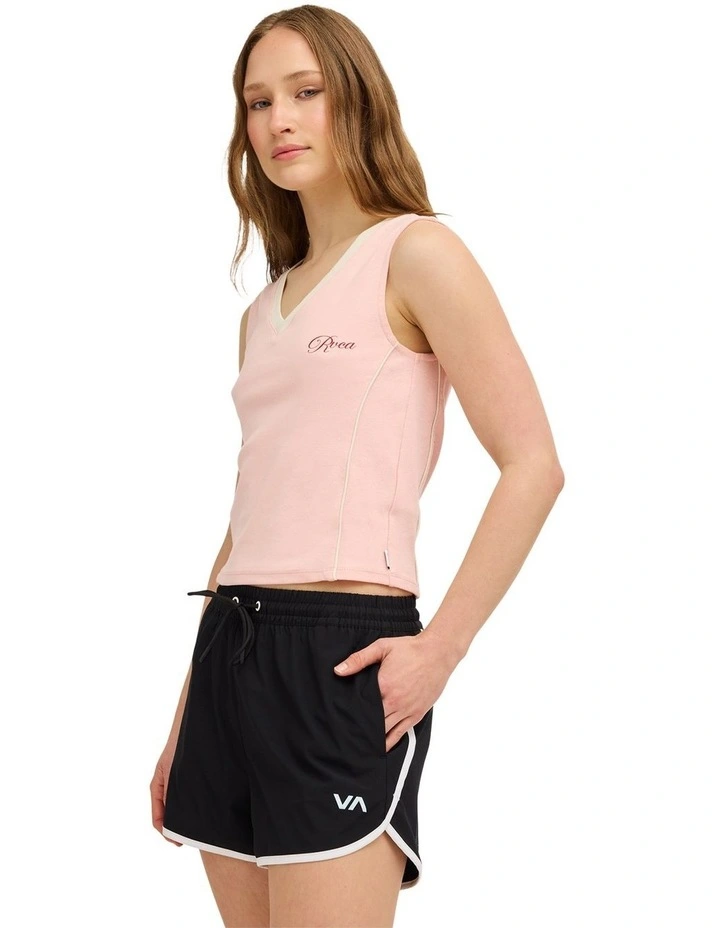 Unity V-Neck Tank Top In Sea Pink image 3